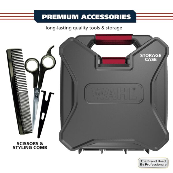 Wahl USA Pro Ultra Quiet High Torque Corded Hair Clipper for Ultra Quiet Operation and Cooler Operating Temperatures, Metal Housing with Bonus Hair Clipping Guard Caddy - Model 3000097