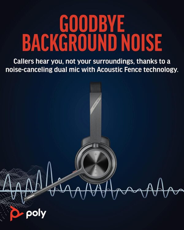 Poly Voyager 4310 UC Wireless Bluetooth Headset (Plantronics) - Single-Ear w/Noise-Canceling Boom Mic - Connect to PC/Mac/Mobile - Works w/Teams, Zoom & More - Amazon Exclusive,Black