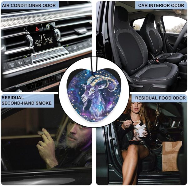 Zodiac Capricorn Sign Novelty Car Air Fresheners 5 Pcs Funny Printed Pendant Decoration Hanging Accessories 3×4 3.5×3.5 Inches