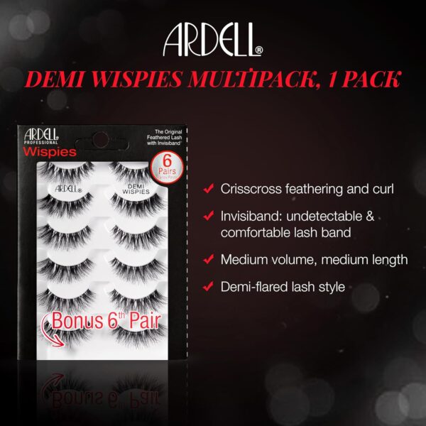 Ardell False Eyelashes Demi Wispies Black, 1 pack (6 pairs per pack)