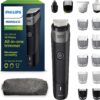 Philips Norelco Multigroom 5000 Series, All-in-One Trimmer, Beard Trimmer and Hair Clipper, 18-Piece Men's Grooming Kit for Beard, Face, Nose, Ear, Body, with Titanium Blades, Travel Pouch, MG5970/49