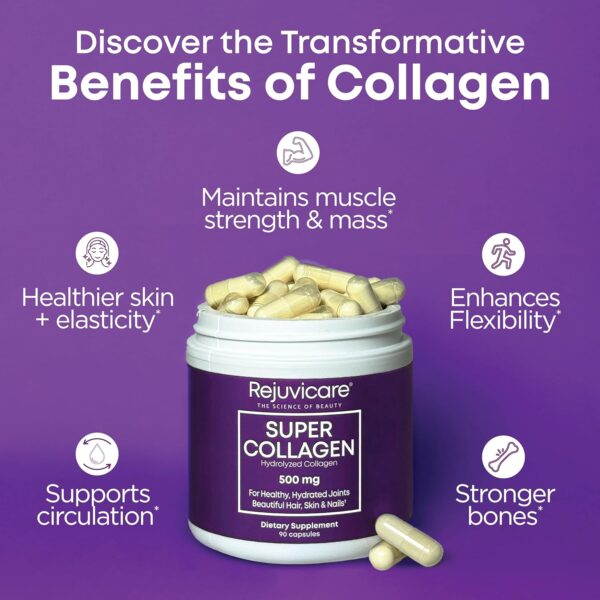 Super Collagen Capsules for Beauty, Healthy Joints, Hair, Skin, & Nails, 90 Servings, Multi, (N8745)