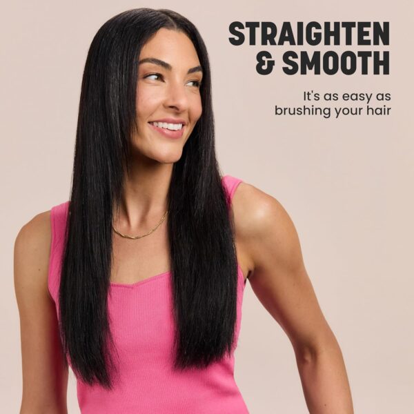 Drybar The Brush Crush Heated Straightening Brush | One Step Hair Straightener Brush, Smooth and Style for Frizz-free Hair, Works With All Hair Types