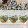 Christmas Ceramic Heart Pendant Decoration for Tree Hanging in Festive Season Tennis Prints