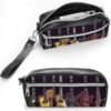 Guitar Collection Pencil Case Large Capacity Leather Pencil Pouch with Zipper, Portable Small Makeup Bag, Office Supplies Organizer for Women Men