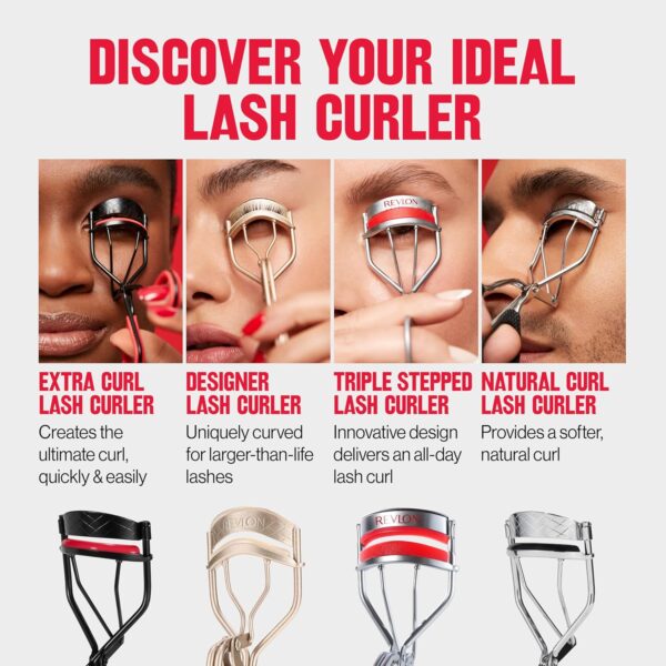 Revlon Natural Curl Lash Curler, Gives a Natural Eyelash Lift, with Finger Grips for a Non Slip Grip, Easy to Use, 1 Count