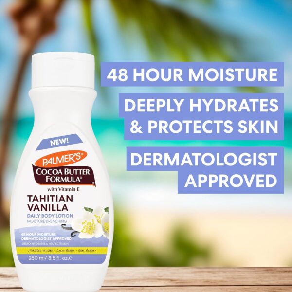 Palmer's Cocoa Butter Formula Tahitian Vanilla Body Lotion, 8.5 Oz, Daily Moisturizing Lotion for Dry Skin with Shea Butter & Vitamin E, Hydrates & Protects, Helps Provide 48-Hour Deep Moisture