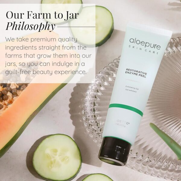 Aloette Face Peel Gel, Restorative Enzyme Peel (2 Oz) - Face Peeling Exfoliating Gel for Hydrated Skin - Aloe Vera Facial Peel & Deep Cleansing Face Mask For All Skin Types - Glycolic Acid Alternative