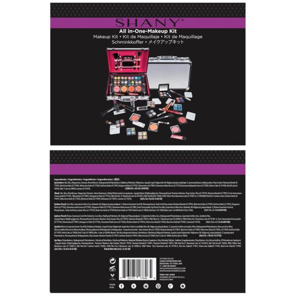 BRAND NAME Carry All Makeup Train Case with Pro Makeup and Reusable Aluminum Case - Silver