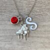Personalized Piano Charm Necklace with Birthstone & Letter Charm, Piano Pendant Necklace, Pianist Jewelry for Women, Teens and Girls