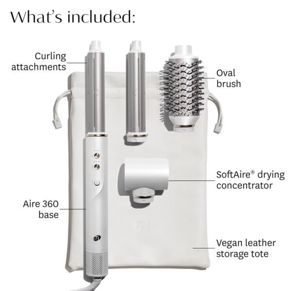 T3 Aire 360 Multi-Styler & Blowout System, Rapid Drying Hair Dryer, Ceramic Curling Attachments, Oval Brush & Drying Concentrator | Blowouts & Long-Lasting Curls | 1800 watts
