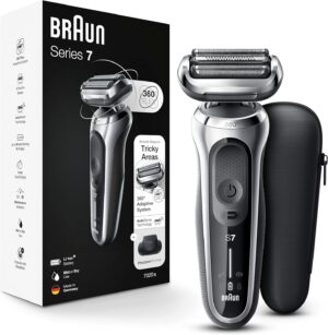 Braun Electric Razor for Men, Series 7 360 Flex Head Foil Shaver with Precision Beard Trimmer, Rechargeable, Wet & Dry and Travel Case, Black, 5 Piece Set