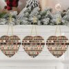 Christmas Ceramic Heart Pendant Decoration for Tree Hanging in Festive Season Native American Beliefs Prints