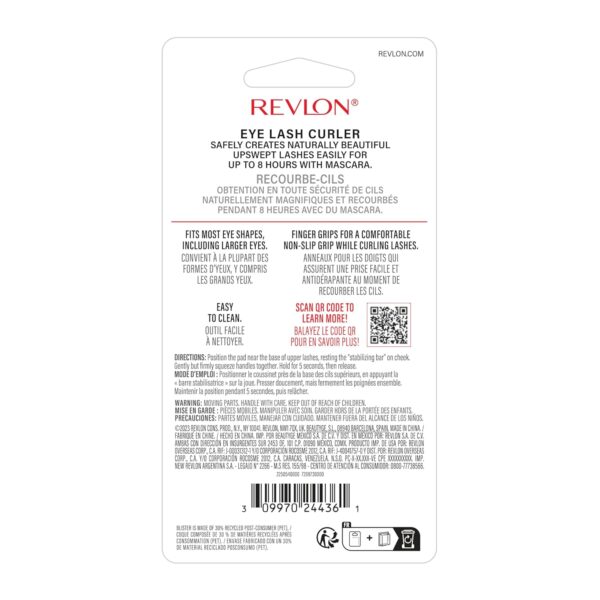 Revlon Natural Curl Lash Curler, Gives a Natural Eyelash Lift, with Finger Grips for a Non Slip Grip, Easy to Use, 1 Count