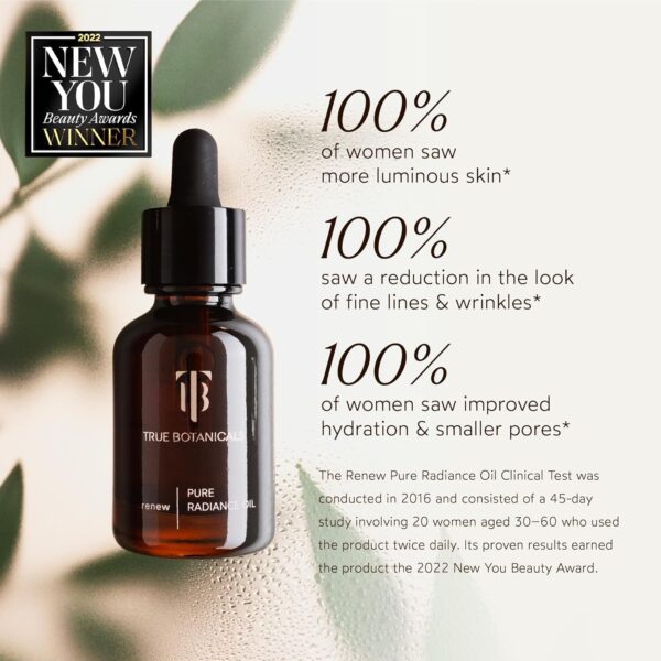 True Botanicals Renew Pure Radiance Oil | All Skin Types | Anti-Aging Face Oil w/Algae Extract | Treats Fine Lines & Wrinkles | Dermatologist Tested, All Natural, Vegan | 1 fl oz | 30 ml