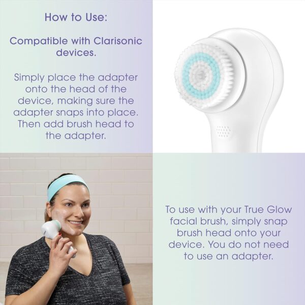 True Glow by Conair Facial Cleansing Brush Replacement Heads - Face Brush Replacement Heads - Use with Model SFB and SFB3
