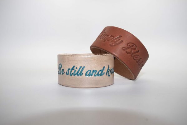 Realeather Solid Natural Veg Tan Leather Bracelet, Natural, Pack Of 8 US