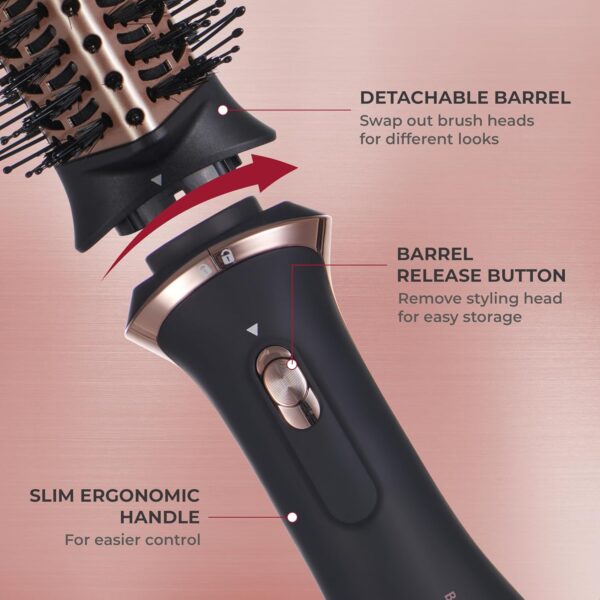 KISS Volume Boosting Air Brush, Detachable Ceramic Waterdrop Shaped Brush Head, Maximum Root Boosting Hair Dryer, 4 Heat Settings, Tangle-Free Bristles, 360° Swivel Cord