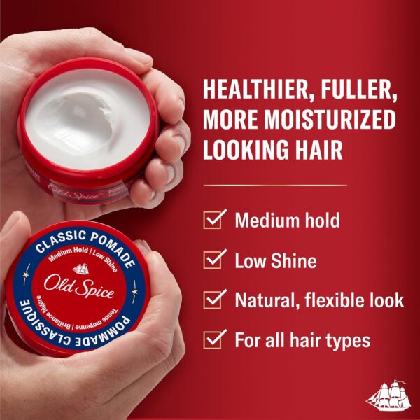 Old Spice Classic Pomade for Men, Medium Hold, Low Shine, Men's Hair Styling, 2.22 Oz Each, Twin Pack