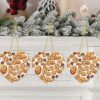 Christmas Ceramic Heart Pendant Decoration for Tree Hanging in Festive Season Cookies Food Chocolate Chip Biscuits Prints