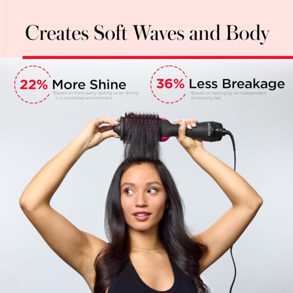 REVLON One-Step Volumizer Hair Dryer and Styler with Improved Motor – Easy Salon-Style Blowouts – Less Frizz, More Shine, and Reduced Heat Damage, for all Hair Types and Lengths (Black)