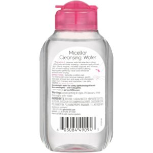 Garnier Micellar Cleansing Water, All-in-1 Makeup Remover and Facial Cleanser, For All Skin Types, 3.4 Fl Oz (100mL), 1 Count (Packaging May Vary) (Pack of 2)