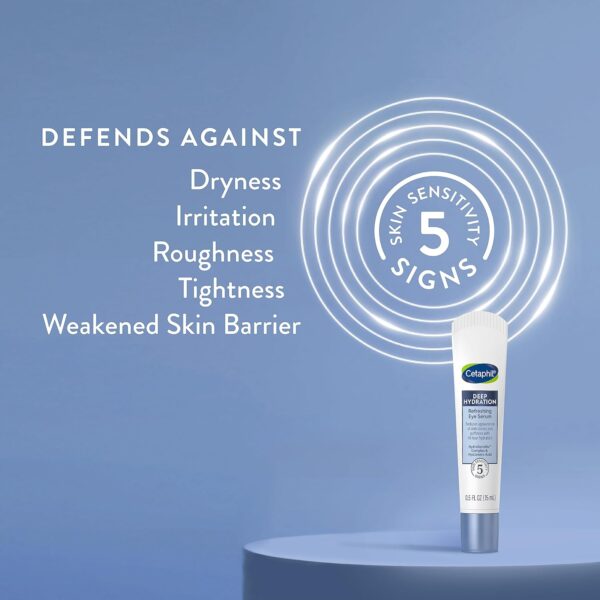 CETAPHIL Deep Hydration Refreshing Eye Serum, 0.5 fl oz, 48Hr Hydrating Under Eye Cream to Reduce the Appearance of Dark Circles, With Hyaluronic Acid, Vitamin E & B5 (Packaging May Vary)