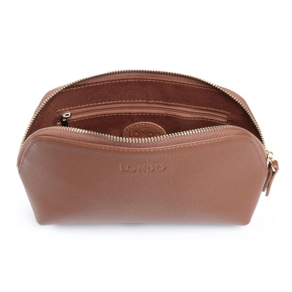 Genuine Leather Makeup Bag Cosmetic Pouch Travel Organizer Toiletry Clutch
