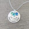 My Boys Necklace // Personalized Necklace with Kids Names and Birthstones // Hand Stamped Jewelry // Custom Necklace for Mom of Boys