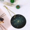 Christmas Ceramic Round Pendant Decoration for Shopping Malls Supermarkets Stores Homes Zodiac Constellation Space Prints