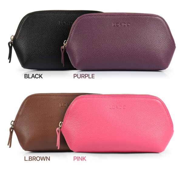 Genuine Leather Makeup Bag Cosmetic Pouch Travel Organizer Toiletry Clutch