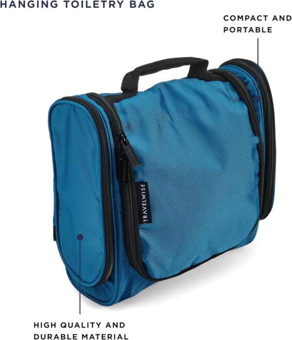 TravelWise Hanging Toiletry Bag, Travel Toiletry Organizer, Blue