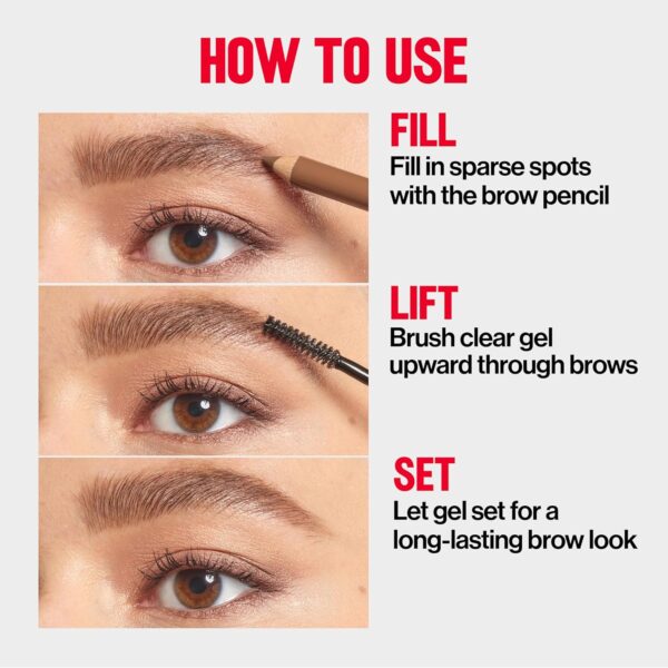 Revlon ColorStay Brow Fantasy, All In One Eyebrow Powder Pencil with Shaping Clear Gel, Gel Infused with Panthenol, Smudge-proof, 16HR Visibly Full Brows, 003 Medium Brown