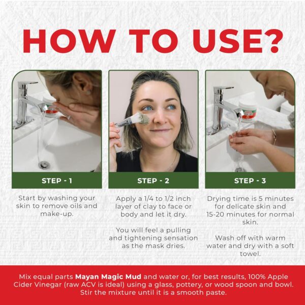 Mayan Magic Mud Powerful Deep Pore Cleansing Calcium Bentonite Clay - 1 lb - Natural Face Mask Peel for Men and Women - USA Made Full Facial Skin Care - Spa Level Skin Cleanser Beauty Products