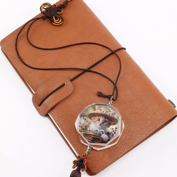 Animal Basket Cat Car Pendant Crystal Car Rearview Mirror Charms Hanging Ornaments Hexagon