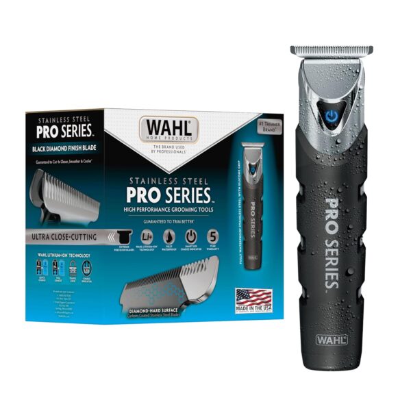 Wahl Pro Series Forever Blade Stainless Steel Cordless Rechargeable Beard Trimmer for Men with No Slip Grip & USB Charge, Made in The USA – Model 3026017
