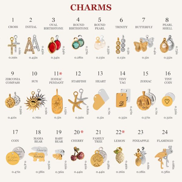 Add-on Charms, Initial, Zodiac, Birthstone, Heart, Moon, Sun, Stainless Steel Charms for Bracelets, Birthday Gifts for Her – Add-on-charms