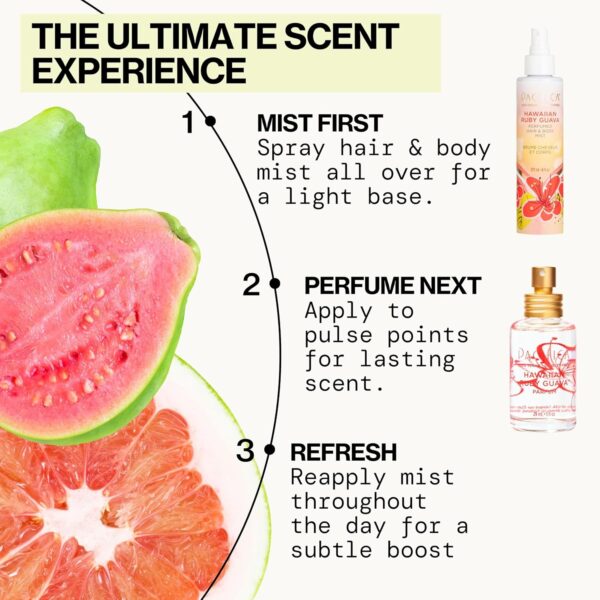 Pacifica Hawaiian Ruby Guava Hair Perfume & Body Fragrance Spray Mist - Body Mist Fragrance w/ Grapefruit, Patchouli, Sugar Notes & Geranium Clean Beauty Alcohol-Free, Vegan & Cruelty-Free, 6 oz