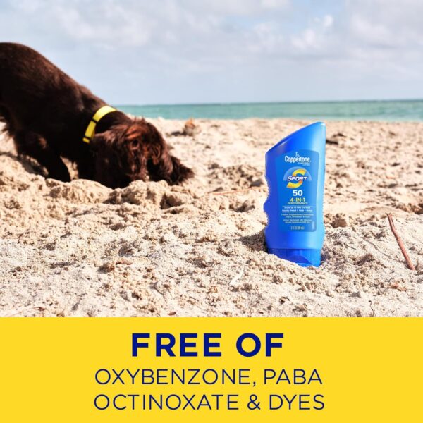 Coppertone SPORT Sunscreen SPF 50 Lotion, Water Resistant , Body Sunscreen Lotion, Travel Size , 3 Fl Oz