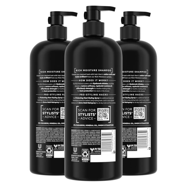 TRESemmé Rich Moisture Hydrating Shampoo 3 Count for Dry Hair Formulated With Pro Style Technology 28 Fl Oz