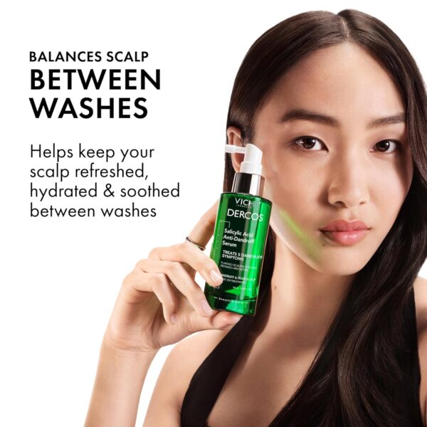 Dercos Salicylic Acid Anti-Dandruff Treatment, Scalp Treatment Targets Dandruff Symptoms & Leaves Head Feeling Hydrated & Soothed, Serum Provides Flake & Itch Relief, 3 Fl. Oz.