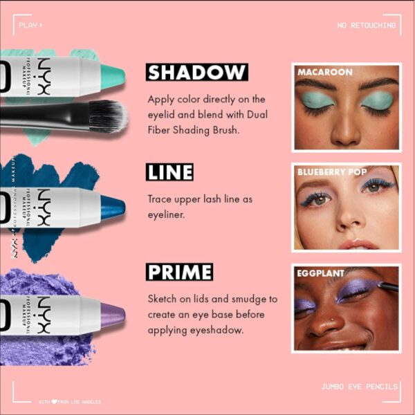 NYX PROFESSIONAL MAKEUP Jumbo Eye Pencil, Blendable Eyeshadow Stick & Eyeliner Pencil - Black Bean (Black)