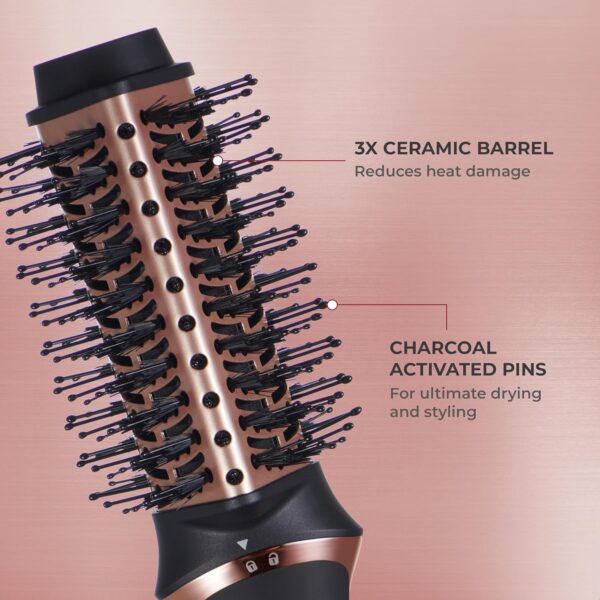 KISS Volume Boosting Air Brush, Detachable Ceramic Waterdrop Shaped Brush Head, Maximum Root Boosting Hair Dryer, 4 Heat Settings, Tangle-Free Bristles, 360° Swivel Cord