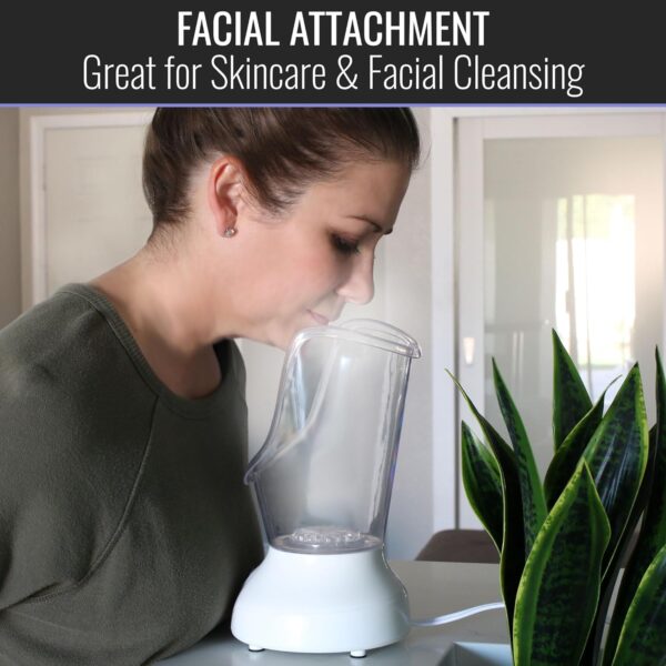 Mabis Steam Inhaler with Adjustable Facial & Nasal Mask (FSA/HSA) - Natural Vapor Inhaler Therapy for Sinus Relief, Skincare, & Pore Cleansing | Plug-in Vaporizer Humidifier - 60ml Liquid Capacity