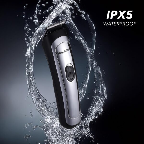 Brookstone - Hair & Beard Trimmer Kit, Precision Grooming for Hair, Beard, & Body with Adjustable Combs, Charging Base & Accessories (14-Piece)