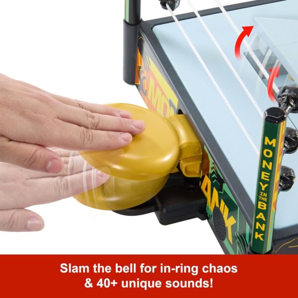 Mattel WWE Money in The Bank Cash-in Ring Playset with 2 Play Modes & 40+ Sounds & Phrases, Includes Launcher Crane, Ladders & Briefcase, 13-Inch x 20-Inch