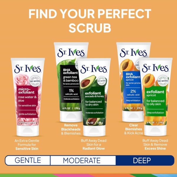 St. Ives Acne Control Face Scrub Deeply Exfoliates and Prevents Acne for Smooth, Glowing Skin Apricot Made with Oil-Free Salicylic Acid Acne Medication, Made with 100% Natural Exfoliants 6 oz