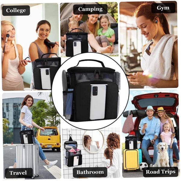 Toiletry Bag, Hanging Toiletry Bag 10x5.6x10" Large Capacity Foldable Portable Water Resistant Shower Bags for Women Dorm Home Travel Essentials