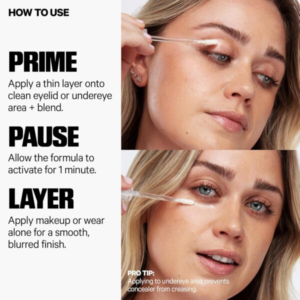 Milk Makeup Hydro Grip Eye Primer with Hyaluronic Acid – Clear Primer for Eyeshadow + Undereye Concealer – Grips Makeup, Hydrates + Smooths Skin for Crease-Free, Long-Lasting Wear – 0.29 oz