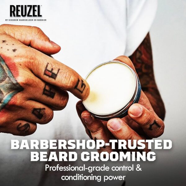 Reuzel Wood and Spice Beard Balm - All-In-One Treatment for a Fresh, Polished Beard - Conditioning, Sculpting, and Shaping Moisturizer with Shea Butter and Argan Oil - Woody Spice Fragrance